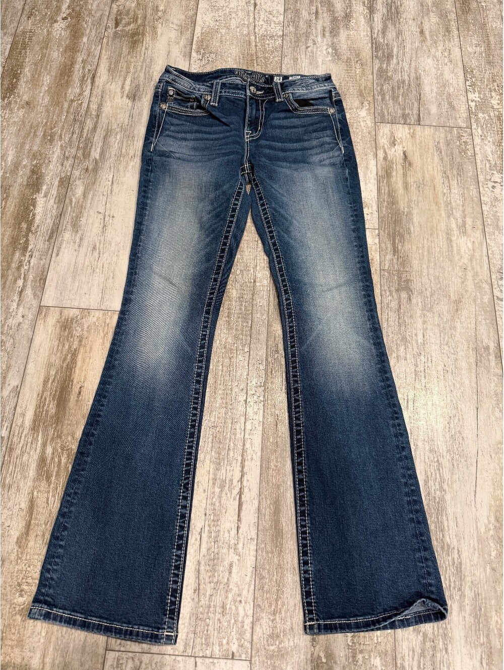 Miss Me Chloe Womens 28 Bootcut Jeans Rhinestone Western Y2K